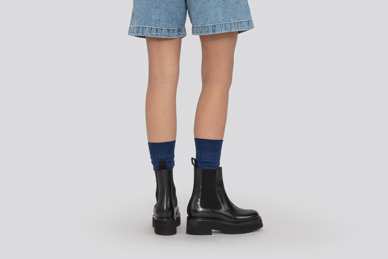 Womens Chelsea Boots in Black Leather