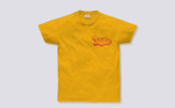 Grenson Script T-Shirt in Yellow Cotton - 3 Quarter View