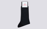 Mens Socks | Zig Zag Socks in Blue | Grenson - Folded View