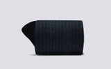 Mens Socks | Zig Zag Socks in Blue | Grenson - Rolled View
