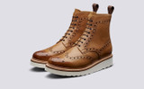 Grenson Fred in Tan Calf Leather - 3 Quarter View