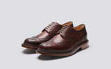 Grenson Archie in Brown Grain Calf Leather - 3 Quarter View