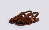 Quincy | Mens Sandals in Brown Suede | Grenson - Main View