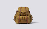 Backpack in Khaki Canvas | Grenson - Front View