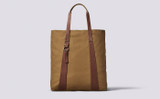 Tote Bag in Khaki Canvas | Grenson - Main View