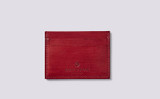 Card Holder in Red Handpainted Leather | Grenson - Main View