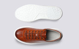 Sneaker 30 | Mens Sneakers in Tan Leather | Grenson - Top and Sole View