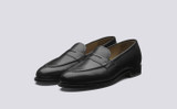 Grenson Lloyd in Black Calf Leather - 3 Quarter View