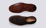 Gresham | Mens Shoes in Brown Suede | Grenson - Top and Sole View