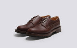 Grenson Victor in Brown Russia Grain Leather - 3 Quarter View