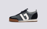 Sneaker 51 | Mens Trainers in Blue Grey Eco Suede | Grenson - Side View