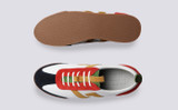 Sneaker 51 | Mens Trainers in White Multi Suede | Grenson - Top and Sole View