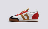 Sneaker 51 | Mens Trainers in White Multi Suede | Grenson - Side View