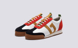 Sneaker 51 | Mens Trainers in White Multi Suede | Grenson - Main View