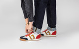 Sneaker 51 | Mens Trainers in White Multi Suede | Grenson - Lifestyle View