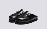 Dale | Clogs for Men in Black Leather with Rubber Sole | Grenson - Main View