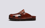 Dale | Clogs for Men in Tan Leather with Rubber Sole | Grenson  - Side View