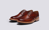 Archie | Mens Brogues in Tan Handpainted Leather | Grenson - Main View