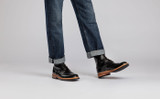 Fred | Mens Brogue Boots in Black Colorado Leather | Grenson - Lifestyle 2 View
