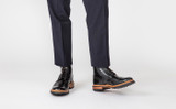 Fred | Mens Brogue Boots in Black Colorado Leather | Grenson - Lifestyle View
