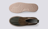 Sneaker 52 | Womens Chelsea Boots Military Suede | Grenson - Top and Sole View