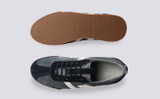Sneaker 51 | Womens Trainers in Blue Grey Eco Suede | Grenson  - Top and Sole View