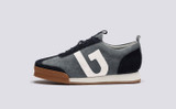 Sneaker 51 | Womens Trainers in Blue Grey Eco Suede | Grenson   - Side view