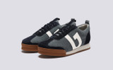 Sneaker 51 | Womens Trainers in Blue Grey Eco Suede | Grenson  - Main View