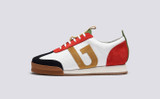 Sneaker 51 | Womens Trainers in White Multi Suede | Grenson - Side View
