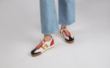 Sneaker 51 | Womens Trainers in White Multi Suede | Grenson - Lifestyle View