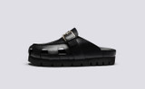 Dotty | Clogs for Women in Black Leather | Grenson - Side View