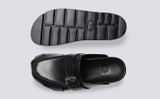 Dotty | Clogs for Women in Black Leather | Grenson - Top and Sole View