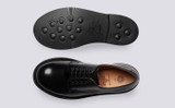 Devon | Womens Shoes in Black with Vibram Sole | Grenson - Top and Sole View