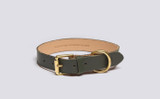 Medium Dog Collar | Handmade Green Rubberised Leather | Grenson - Main View