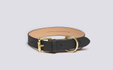 Medium Dog Collar | Handmade Black Rubberised Leather | Grenson - Main View
