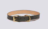 Large Dog Collar | Handmade Green Rubberised Leather | Grenson - Main View