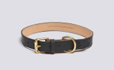 Large Dog Collar | Handmade Black Rubberised Leather | Grenson - Main View