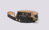 Dog Lead | Handmade Black Rubberised Leather | Grenson - Main View
