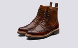 Grenson Fred in Tan Handpainted Leather - Three Quarter View