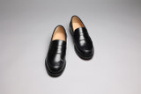 Epsom | Mens Loafers in Black Leather | Grenson - Aerial View