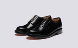 Camden | Mens Derby Shoes in Black Leather | Grenson - Main View