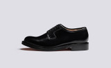 Camden | Mens Derby Shoes in Black Leather | Grenson  - Side View