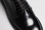 Camden | Mens Derby Shoes in Black Leather | Grenson - Detail View