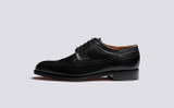 Canterbury | Mens Brogues in Black Leather | Grenson - Side View