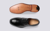 Winchester | Formal Shoes for Men in Black Wholecut | Grenson - Top and Sole View