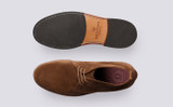 Chester | Mens Chukka Boots in Brown Suede | Grenson - Top and Sole View