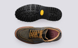 Fielding | Mens Walking Boots in Brown Vintage | Grenson - Top and Sole View