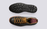 Brady | Hiker Boots for Men in Brown Vintage Softie | Grenson - Top and Sole View