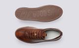 Sneaker 1 | Mens Sneakers in Tan Vintage Grain | Grenson - Top and Sole View