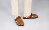 Dale | Clog Sandals for Men in Brown with Shearling | Grenson - Lifestyle View 2